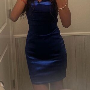 Windsor Royal Blue Satin Mini Dress